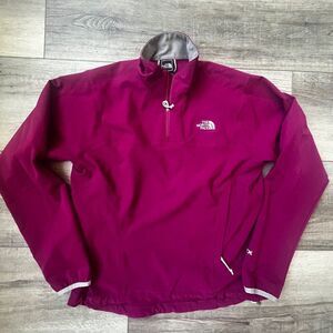 The North Face Burgandy Apex Pullover Half Zip Jacket Pockets